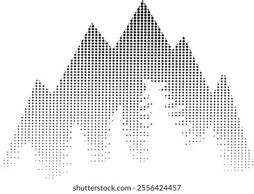 mountain dot gradient abstract background pattern vector black art white illustration graphic stipple grain grunge geometric texture vintage shape range design effect noise retro point pointillism