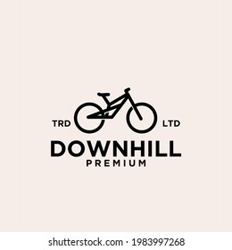 Mountain Downhill Bike Vintage Logo Icon Illustration Premium Vector