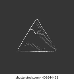 Mountain. Drawn in chalk icon.
