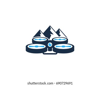 Mountain Drone Icon Logo Design Element