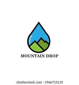 Mountain drop logo vector concept, icon, element, and template for company