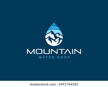 Ilustración vectorial de logotipo de mountain drop. Plantilla de logotipo