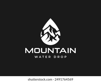 Ilustración vectorial de logotipo de mountain drop. Plantilla de logotipo