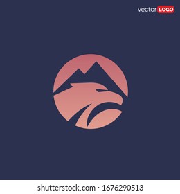 mountain and eagle icon/symbol/Logo Design Vector Template Illustration