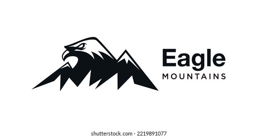 Mountain of Eagle Territorial Adventure Outdoors Logo Concept Bird Animal Design Vector