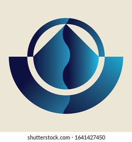mountain with earth logo vector