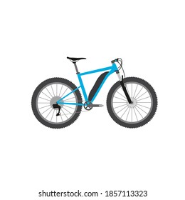 mountain ebike, rigid on white background