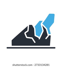Bergkante Symbole minimalistisches flaches Design, Bergkante Vektorgrafik auf weißem Hintergrund