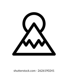 Mountain. Editable stroke vector icon.