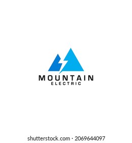 Mountain Electric Logo Design Vector