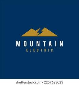 mountain electric logo vector template