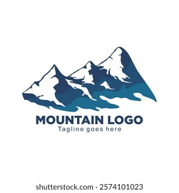 Mountain elegant blue logo design