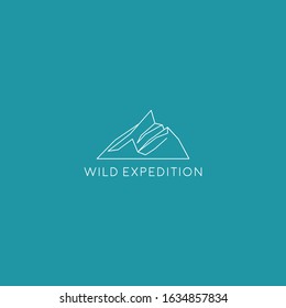 mountain element modern style vector design for logo, rock climbing logo.