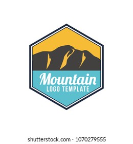 Mountain emblem badge logo template vector illustration