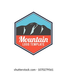 Mountain emblem badge logo template vector illustration