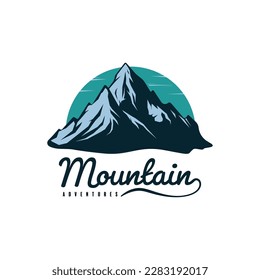 diseño del logotipo del emblema de montaña fondo blanco aislado. ilustración vectorial