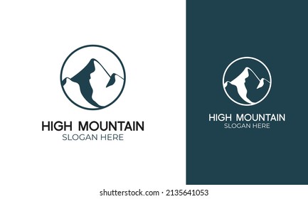 Mountain emblem logo design. Simple nature adventure symbol concept
