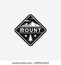 Mountain emblem logo, great for road and place marking too.
Also great for logos, stickers, products, packaging and other outdoor activities.