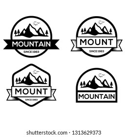 Set Vintage Labels Mountain Adventure Stock Vector (Royalty Free) 215642617