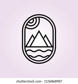 mountain emblem logo vector minimalist illustration design