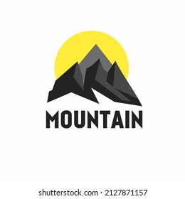 Mountain emblem logo.climbing logo design