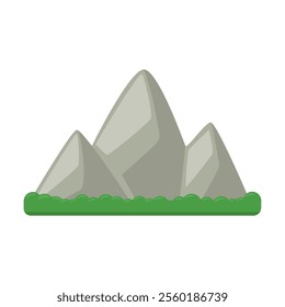 Mountain Emoji Icon Illustration. Peak Vector Symbol Emoticon Design Doodle Vector.