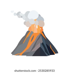 Mountain Emoji, Vektorsymbol, Illustration Landschaft Vulkan Lava