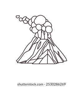 Mountain Emoji, Vektorsymbol, Illustration Landschaft Vulkan Lava