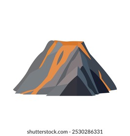 Mountain Emoji, Vektorsymbol, Illustration Landschaft Vulkan Lava