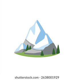 Mountain emoji vector symbol sign illustration landscape, vector 10 eps.