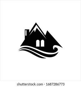mountain end home logo vector graphic abstract modern