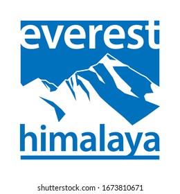 Mountain Everest, climbing, trekking, hiking, mountaineering and other extreme activities template, vector