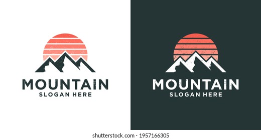 Mountain expedition adventure logo design