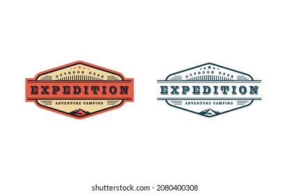 Mountain expedition adventure logo template