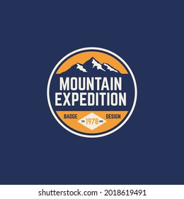 Mountain expedition Badge parch label retro mountain classic vintage illustration