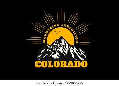 mountain expedition colorado silhouette hand drawing