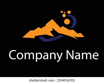 Mountain expedition. Emblem template with rock peak. Design element for logo, label, emblem, sign, poster. Vector illustration