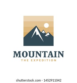 Mountain the expedition, explorer, logo, badge for your needs such mountaineering club logo, a new project, website, t-shirt, etc