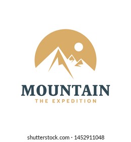 Mountain the expedition, explorer, logo, badge for your needs such mountaineering club logo, a new project, website, t-shirt, etc