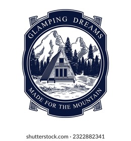 Mountain Expedition Logo. Outdoor Camping and Adventure Vintage Illustration