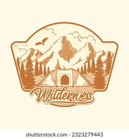 Mountain Expedition Logo. Outdoor Camping and Adventure Vintage Illustration