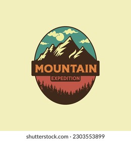 Mountain Expedition Retro Vintage Badge Logo