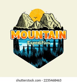 Mountain Expedition. Mountain T-Shirt Design. Vector File Formats, EPS (Editable)
