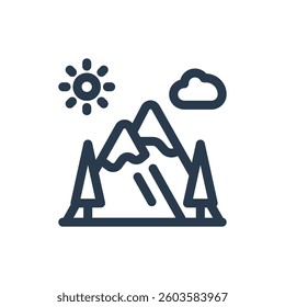 Mountain for Expedition Vector Icon