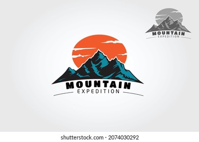 Mountain Expedition Vector Logo Template. This logo symbolizes a nature, peace, and calm, this logo also look modern, sporty, young, that related with outdoor sport, outdoor product and other business