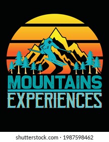Mountain experience t shirt design , mountain vector , mountain climbing t shirt 