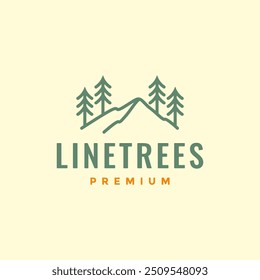 mountain explore line vintage logo design vector