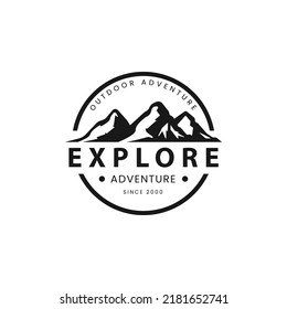 Mountain explore logo template design