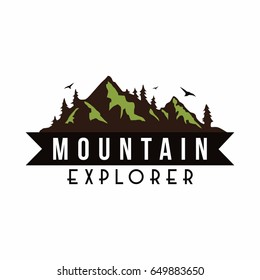 Mountain Explorer Adventure Badge Logo, Sign, Icon Vector Template Design