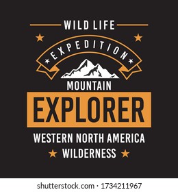 mountain explorer, design typography, vector illustration